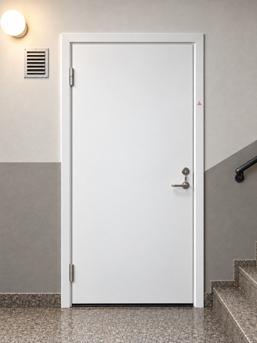 Daloc S30 M13 – Vit – Vänsterhängd. Miljöbild av vit Daloc S30, vänsterhängd